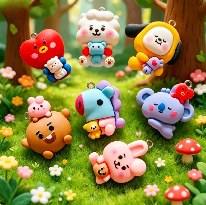 Breloques en résine BT21, 7 pi - Jewelry Making Parts avis et prix